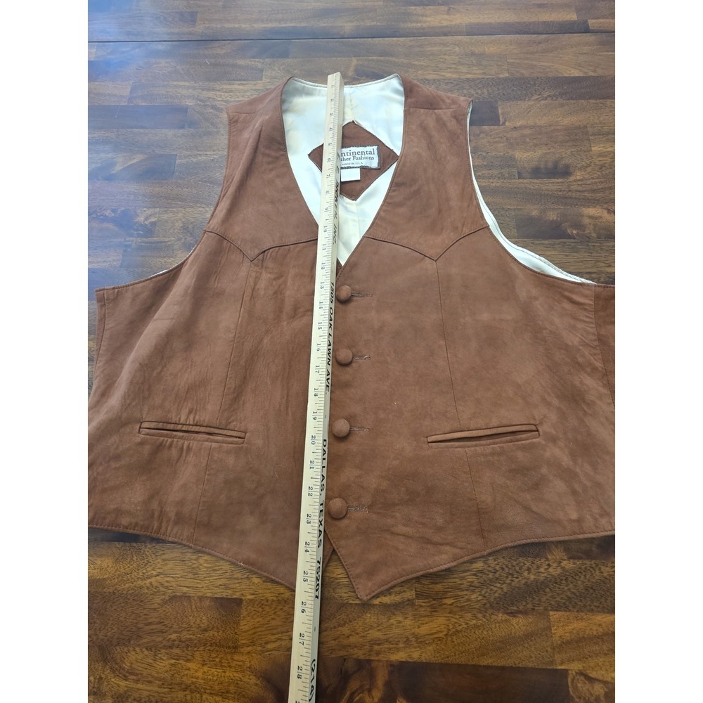 Continental Leather Fashions Vest Size 50  Made In The USA Leather Lamb Sku 82 - Picture 7 of 9
